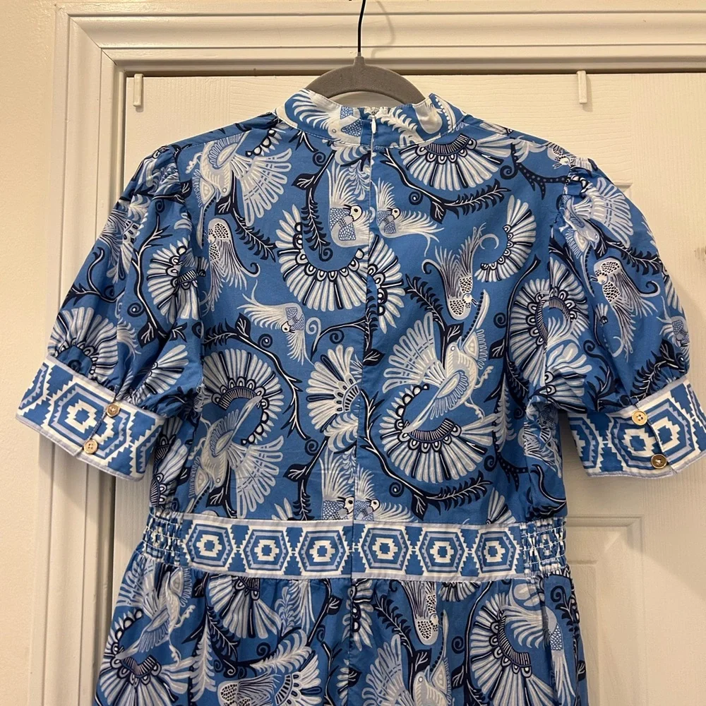CK Bradley Annabelle Dress Size L Blue Floral Maxi Dress - Picture 7 of 10